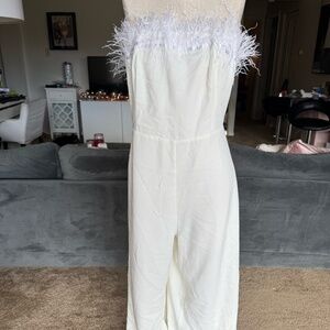 PLUS feather jumpsuit bridal
